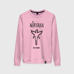 Свитшот хлопковый женский Nirvana In utero, цвет: светло-розовый