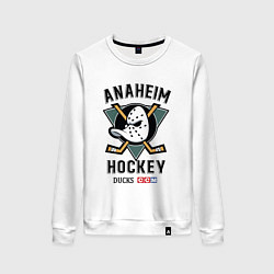 Свитшот хлопковый женский ANAHEIM DUCKS, цвет: белый