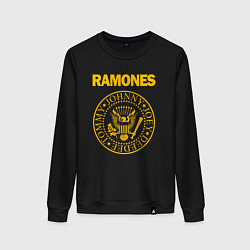 Свитшот хлопковый женский RAMONES, цвет: черный