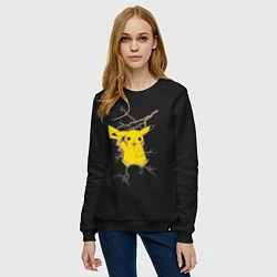 Свитшот хлопковый женский Pikachu, цвет: черный — фото 2