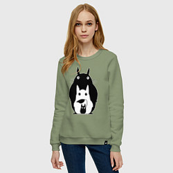 Свитшот хлопковый женский Тоторо, цвет: авокадо — фото 2