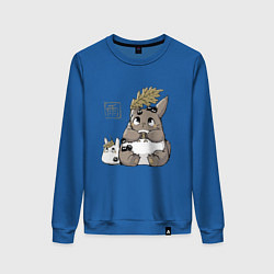 Свитшот хлопковый женский Тоторо, цвет: синий
