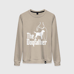 Свитшот хлопковый женский The Dogfather - пародия, цвет: миндальный