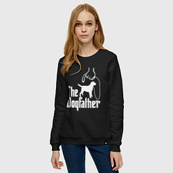 Свитшот хлопковый женский The Dogfather - пародия, цвет: черный — фото 2