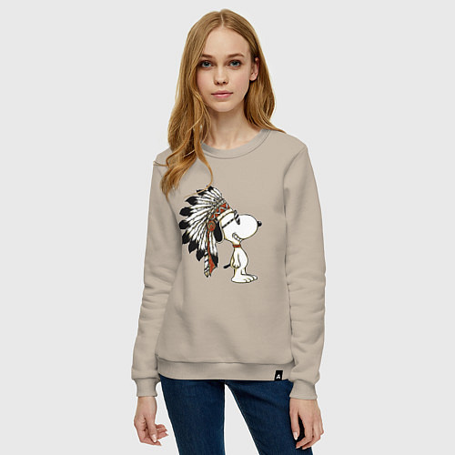 Женский свитшот Snoopy / Миндальный – фото 3