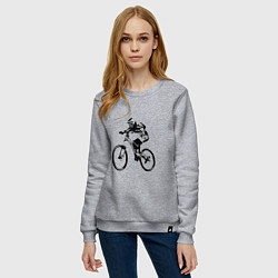 Свитшот хлопковый женский Велоспорт Z, цвет: меланж — фото 2