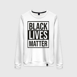 Свитшот хлопковый женский BLACK LIVES MATTER, цвет: белый