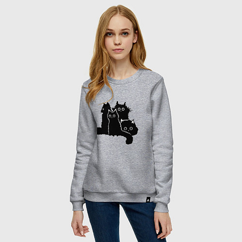 Женский свитшот Мохнатые Коты / Меланж – фото 3