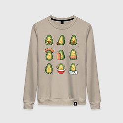 Свитшот хлопковый женский Life Avocado, цвет: миндальный
