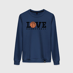 Свитшот хлопковый женский Love Basketball, цвет: тёмно-синий