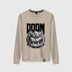 Свитшот хлопковый женский КАКОДЕМОН DOOM Z, цвет: миндальный