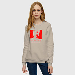 Свитшот хлопковый женский VANSAMA OFFICIAL Red, цвет: миндальный — фото 2