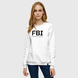 Свитшот хлопковый женский ФБР,Инспектор женского тела, цвет: белый — фото 2