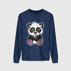 Свитшот хлопковый женский Панда, цвет: тёмно-синий