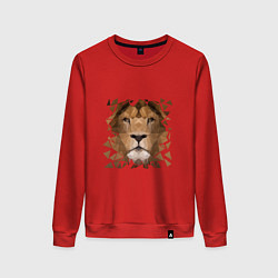 Свитшот хлопковый женский Лев, цвет: красный
