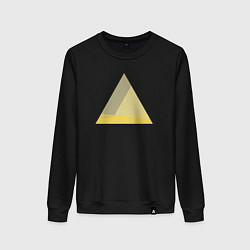 Свитшот хлопковый женский Градиентный треугольник 5, цвет: черный