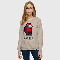 Свитшот хлопковый женский Among Us, Not Me!, цвет: миндальный — фото 2