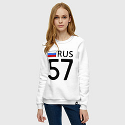 Свитшот хлопковый женский RUS 57, цвет: белый — фото 2