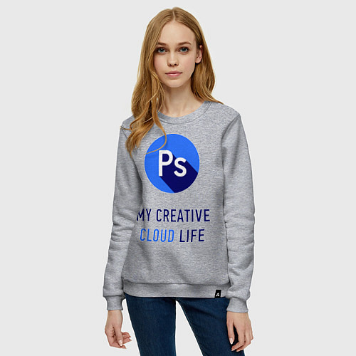 Женский свитшот Flat Photoshop / Меланж – фото 3