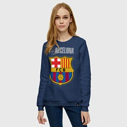 Свитшот хлопковый женский Barcelona FC, цвет: тёмно-синий — фото 2