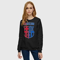 Свитшот хлопковый женский Barcelona FC, цвет: черный — фото 2