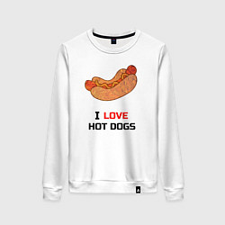 Свитшот хлопковый женский Love HOT DOGS, цвет: белый