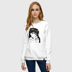 Свитшот хлопковый женский Аска ева 02, цвет: белый — фото 2