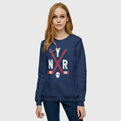 Свитшот хлопковый женский New York Rangers, цвет: тёмно-синий — фото 2