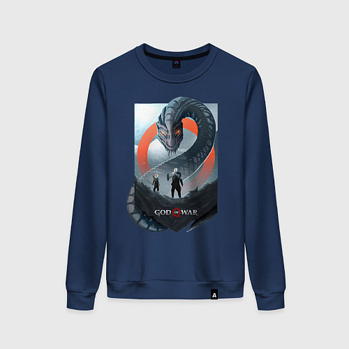 Женский свитшот Кратос и Атрей / Тёмно-синий – фото 1