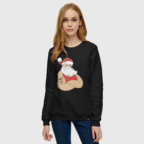Женский свитшот Santa Claus / Черный – фото 3