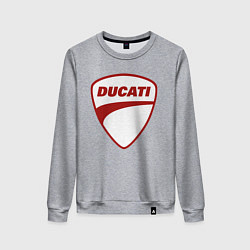 Свитшот хлопковый женский Ducati Logo Дукати Лого Z, цвет: меланж