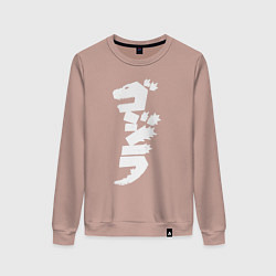 Свитшот хлопковый женский Годзилла, цвет: пыльно-розовый