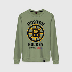 Свитшот хлопковый женский BOSTON BRUINS NHL, цвет: авокадо