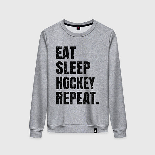 Женский свитшот EAT SLEEP HOCKEY REPEAT / Меланж – фото 1