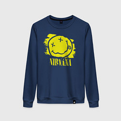 Свитшот хлопковый женский Nirvana Smile, цвет: тёмно-синий