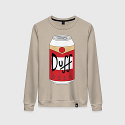 Свитшот хлопковый женский Duff Beer, цвет: миндальный