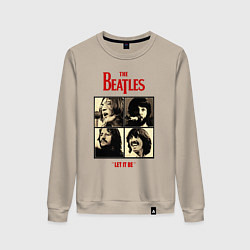 Свитшот хлопковый женский The Beatles LET IT BE, цвет: миндальный