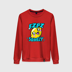 Свитшот хлопковый женский Easy Peasy Lemon Squeezy, цвет: красный