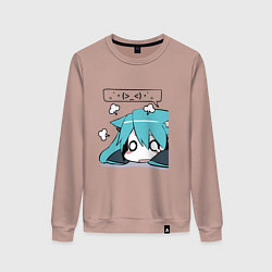 Свитшот хлопковый женский Грусть, цвет: пыльно-розовый