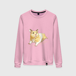 Свитшот хлопковый женский Бегущий хомячек рисунок, цвет: светло-розовый