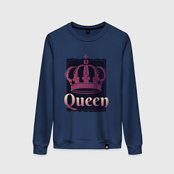 Свитшот хлопковый женский Queen Королева и корона, цвет: тёмно-синий