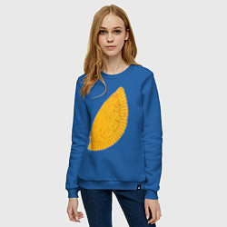Свитшот хлопковый женский Сочный чебурек, цвет: синий — фото 2