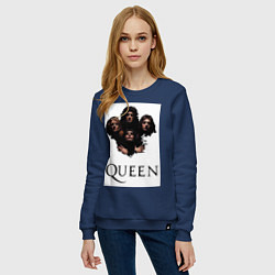 Свитшот хлопковый женский Queen, цвет: тёмно-синий — фото 2