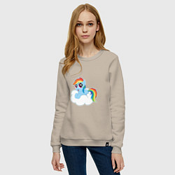 Свитшот хлопковый женский My Little Pony Rainbow Dash, цвет: миндальный — фото 2