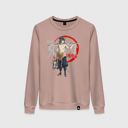 Свитшот хлопковый женский Иноске Хашибира Kimetsu no Yaiba, цвет: пыльно-розовый