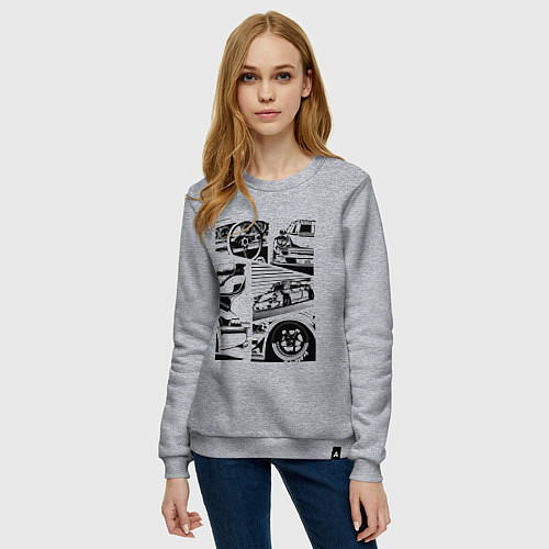 Женский свитшот PORSCHE ПОРШЕ КОЛЛАЖ / Меланж – фото 3