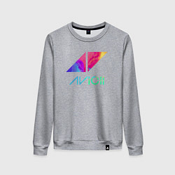 Свитшот хлопковый женский AVICII RAIBOW, цвет: меланж