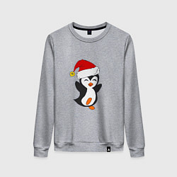 Свитшот хлопковый женский Happy Pinguin, цвет: меланж