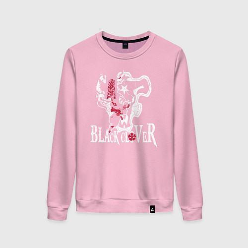 Женский свитшот Черные быки белое лого / Светло-розовый – фото 1