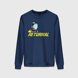 Свитшот хлопковый женский Returnal logo, цвет: тёмно-синий